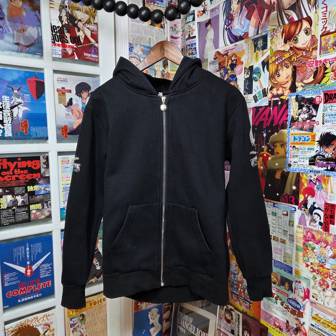 펑크 스컬 큐빅 기모 후드집업 상품이미지5