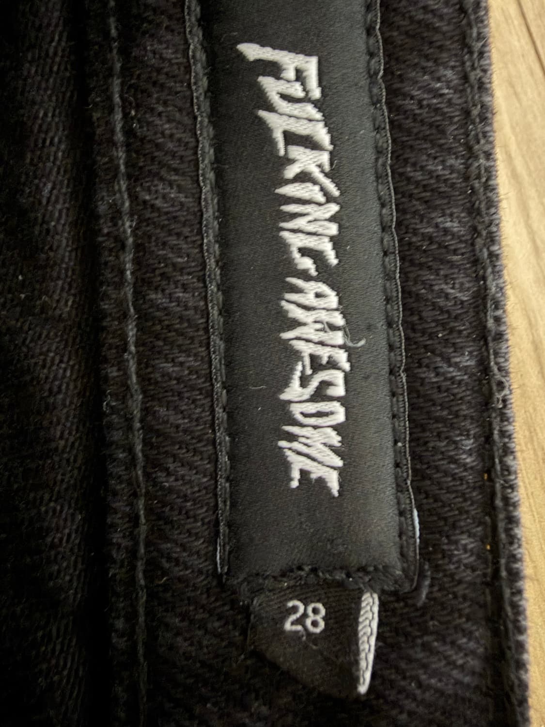 퍼킹 어썸 스트라이프 진 쇼츠 블랙 28 상품이미지4