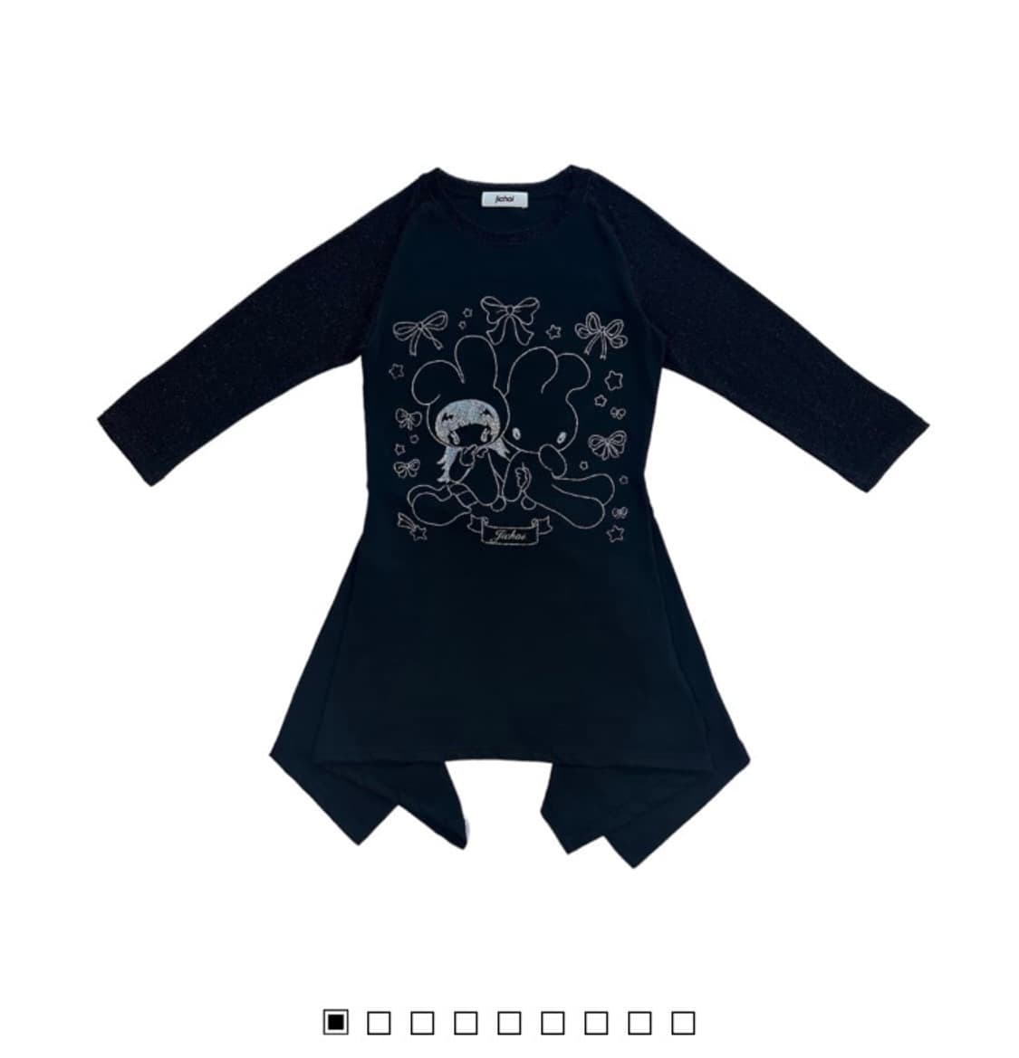 지초이 SS24 FLARED RAGLAN T-DRESS (BLACK) 상품이미지1