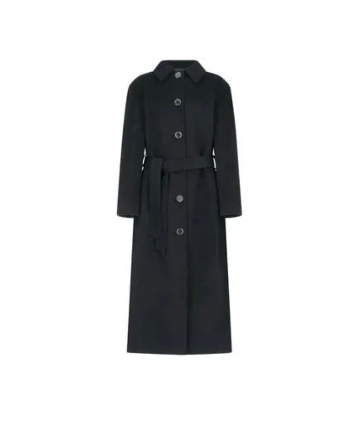 아모멘토 25FW 싱글 브레스티드 롱코트 블랙 상품이미지1
