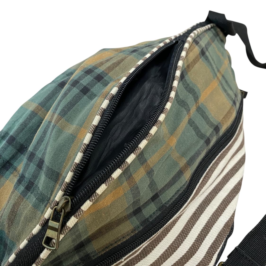 체크 배색 패치워크 슬링백 상품이미지4