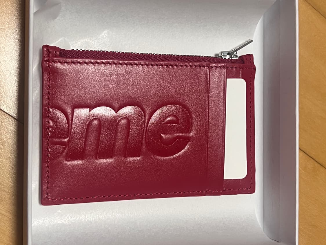 슈프림 레더 집 카드 홀더 레드 상품이미지3