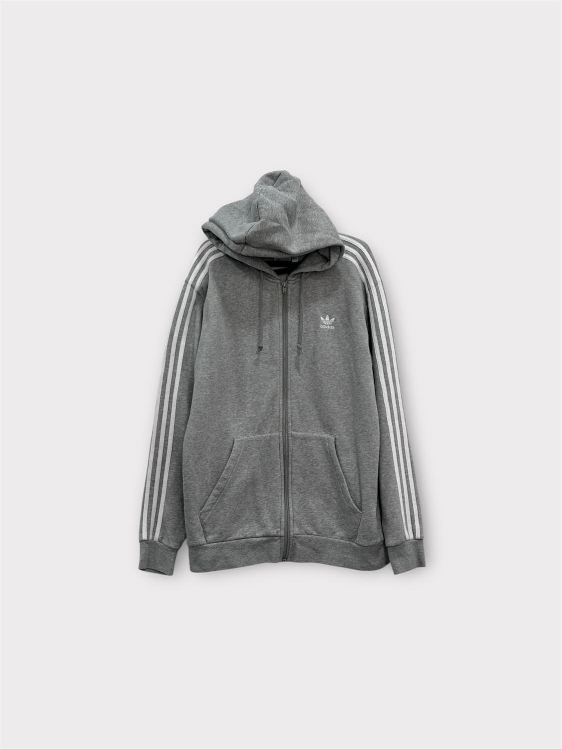 아디다스 파이어버드 삼선 후드집업 그레이 XL 기모 상품이미지1