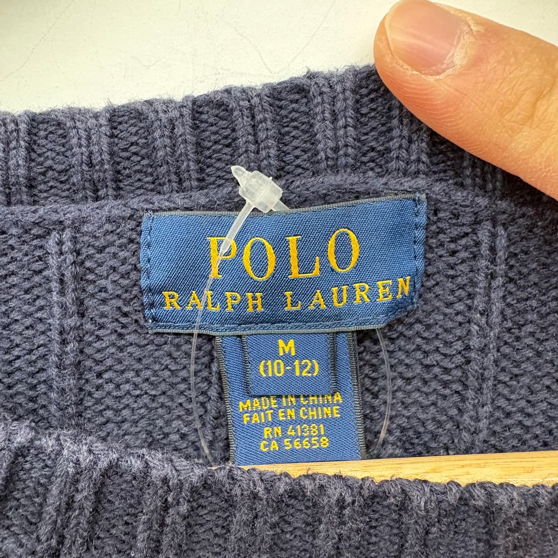 폴로 랄프로렌 네이비 꽈배기 니트 여성 S 상품이미지4
