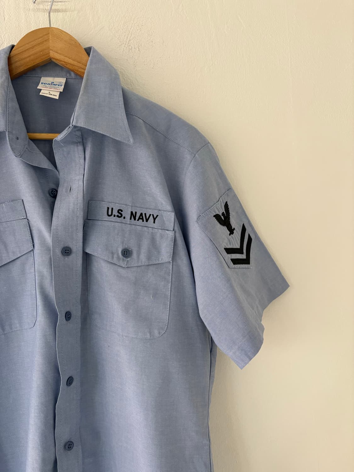 90's U.S Navy Utility Cambray Work shirt 상품이미지3
