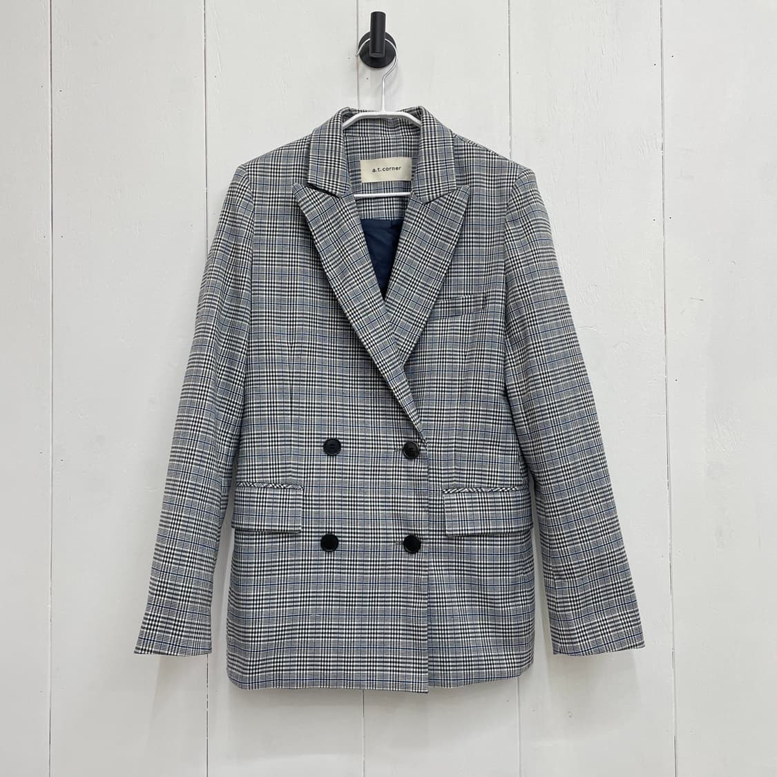 앳코너(a.t. corner) 체크 더블 브레스티드 자켓 상품이미지2