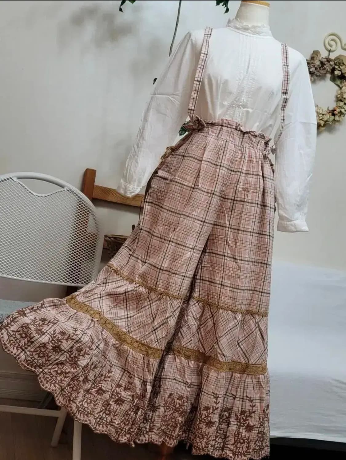 일본빈티지 새제품 LIZLISA 리즈리사 자수 멜빵바지 상품이미지6