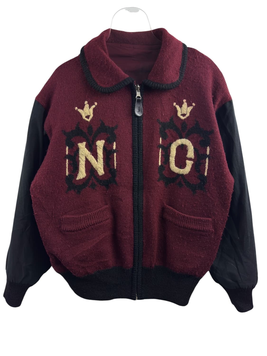 JPN 리버시블 와인 버건디 니트 자켓1443 상품이미지1