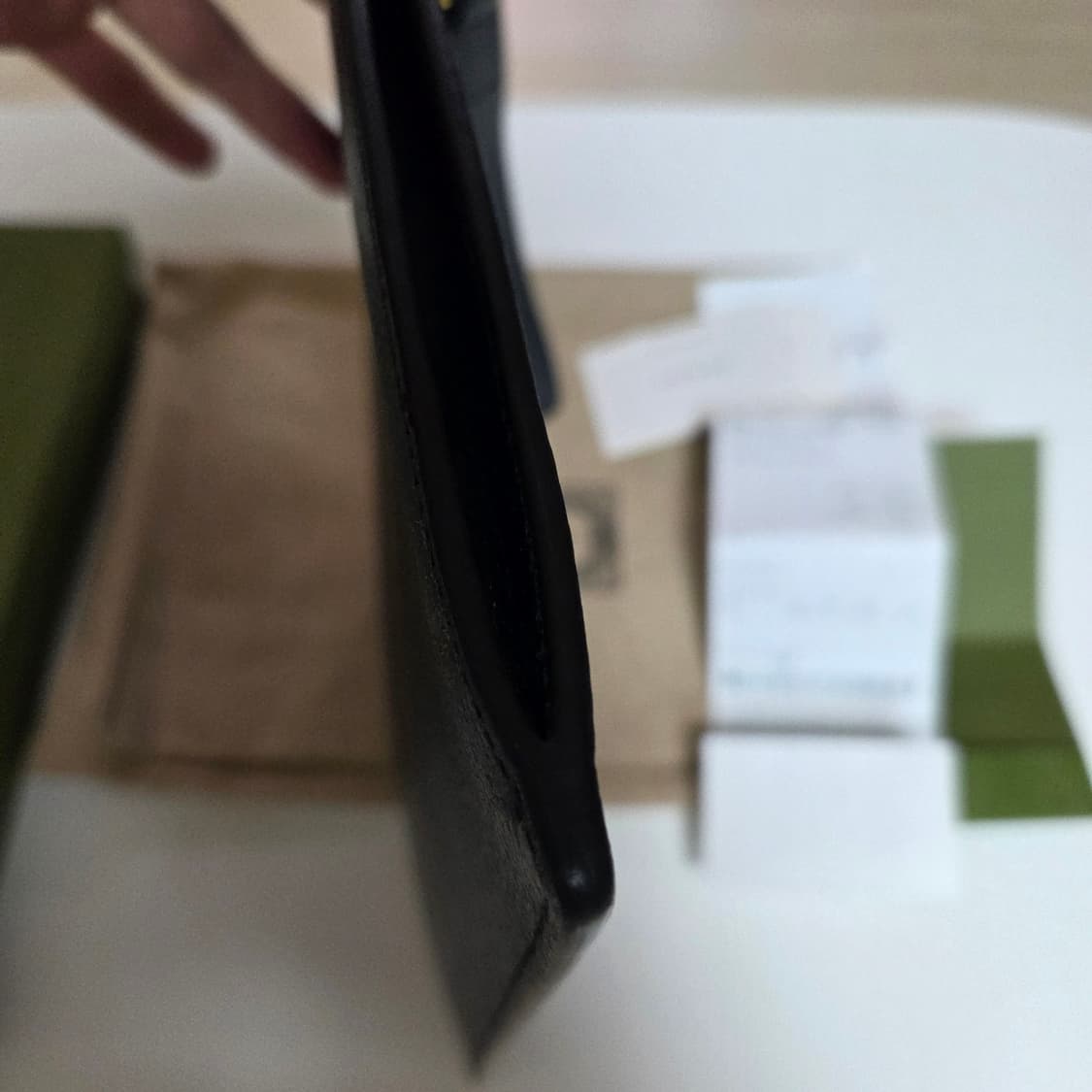 구찌 마몬트 블랙 레더 클러치백 풀박스 상품이미지5