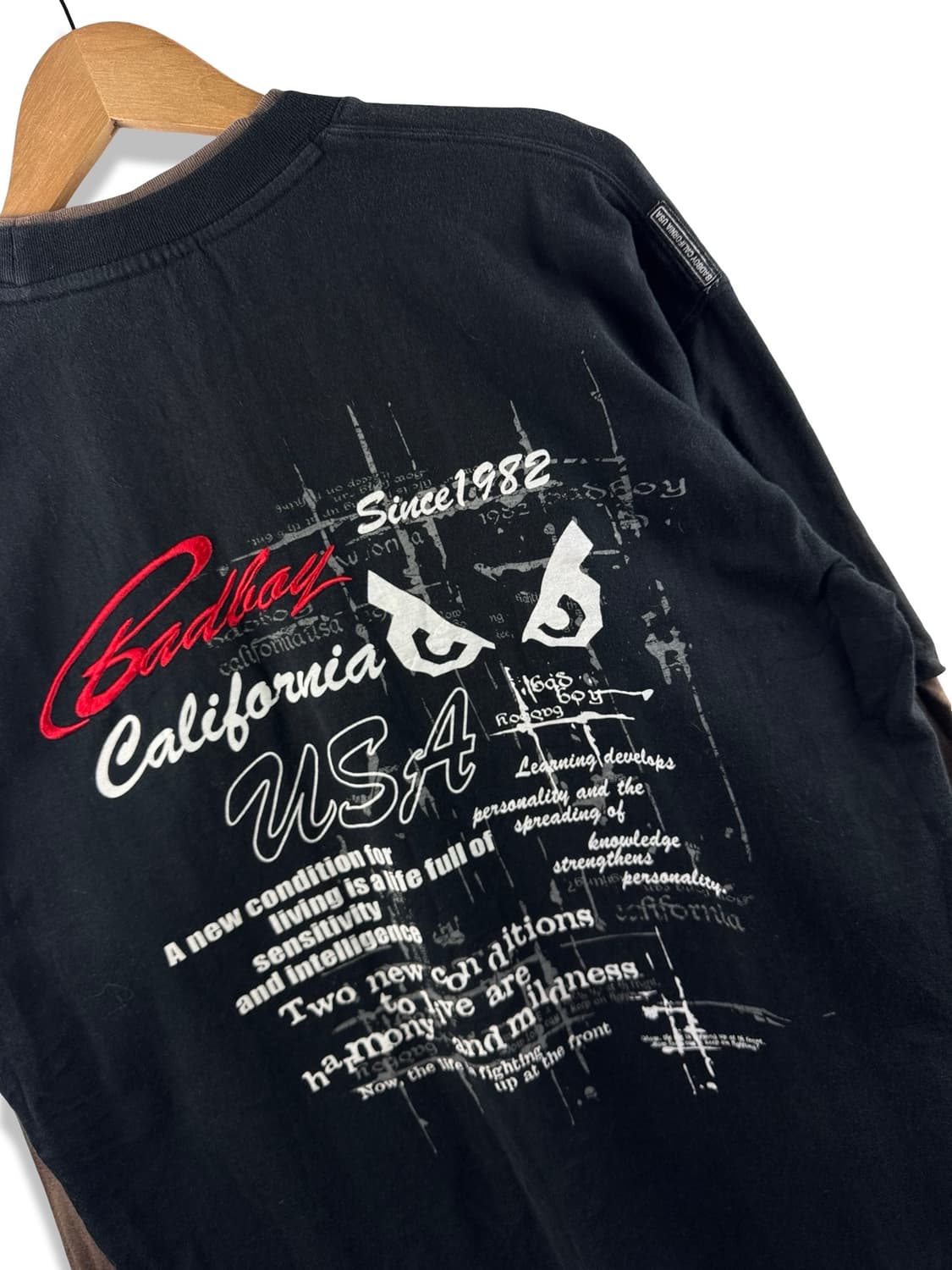 배드보이 레터링 Y2K 프린팅 롱슬리브1873 상품이미지5