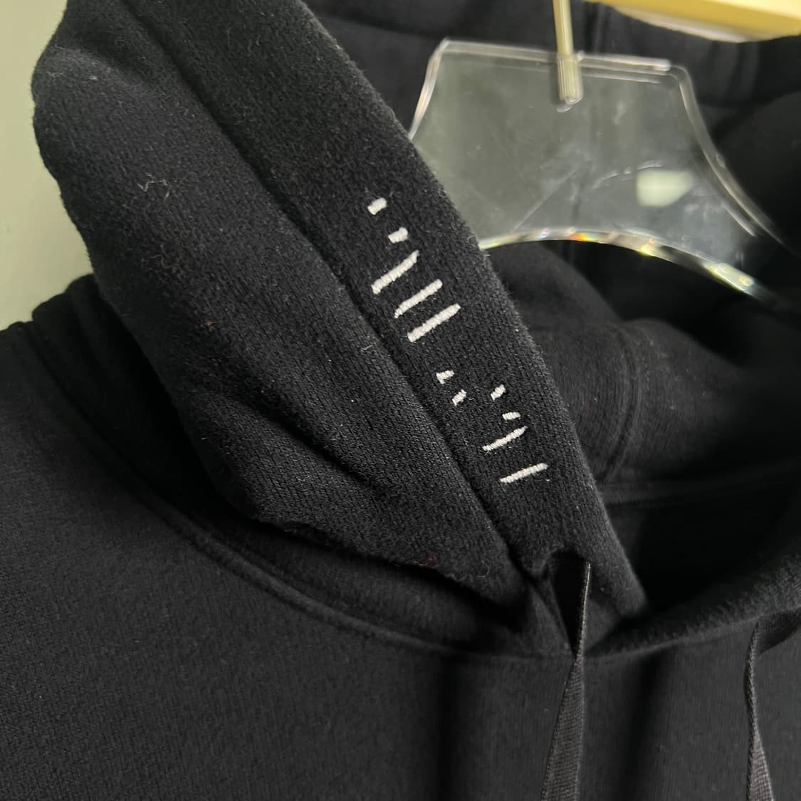 언라벨 프로젝트 블랙 롱 스트링 오버핏 후드티 M 상품이미지7