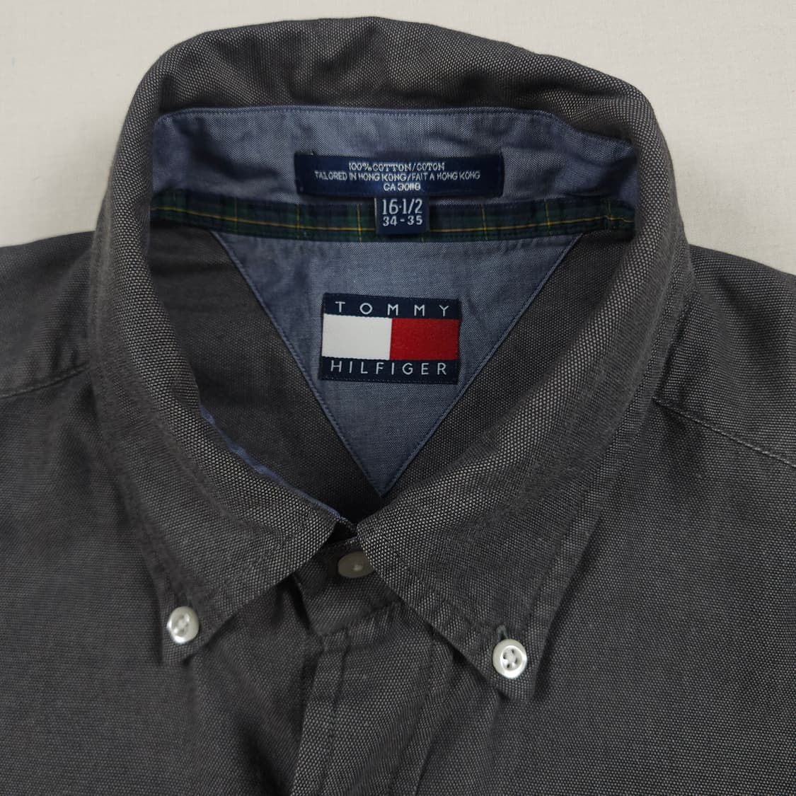 2XL(110) 타미 힐피거 월계관 코튼셔츠 차콜 상품이미지4