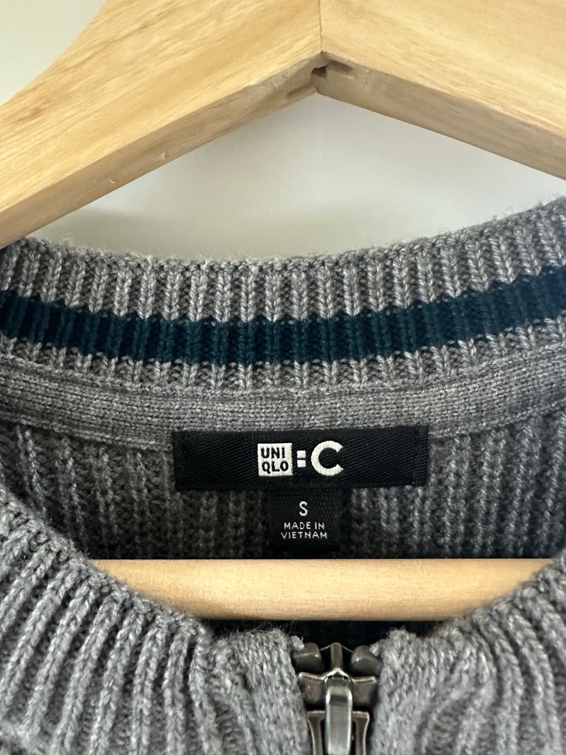 [S] 유니클로 C 크루넥 풀집 가디건 그레이 상품이미지5