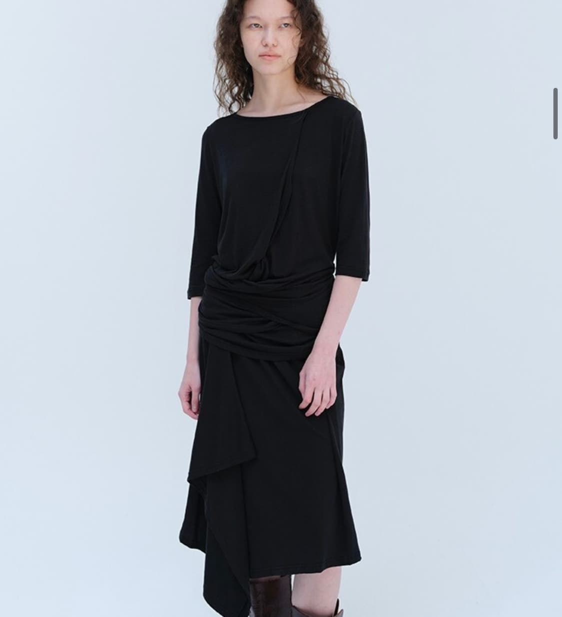 새상품) RESORT 리포스 PLAIN SKIRT (BLACK) 상품이미지6