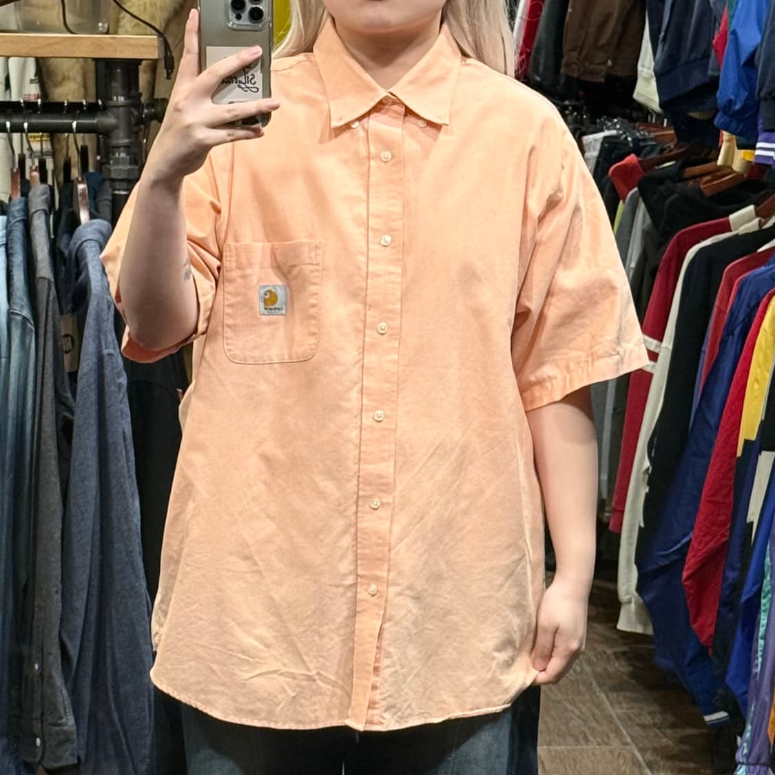 [HI] 칼하트 반팔셔츠 오렌지 상품이미지2