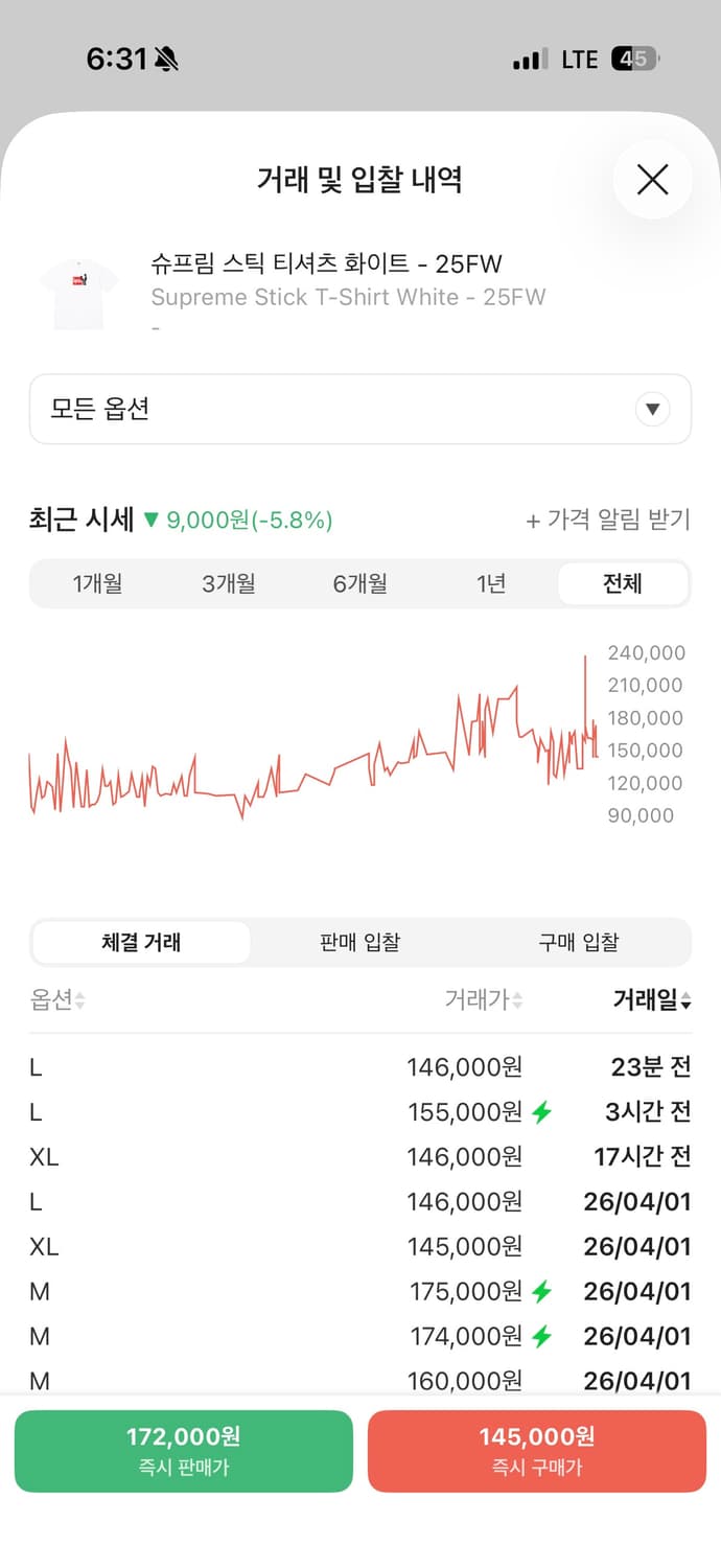 슈프림 스틱 티셔츠 화이트 25FW 상품이미지4