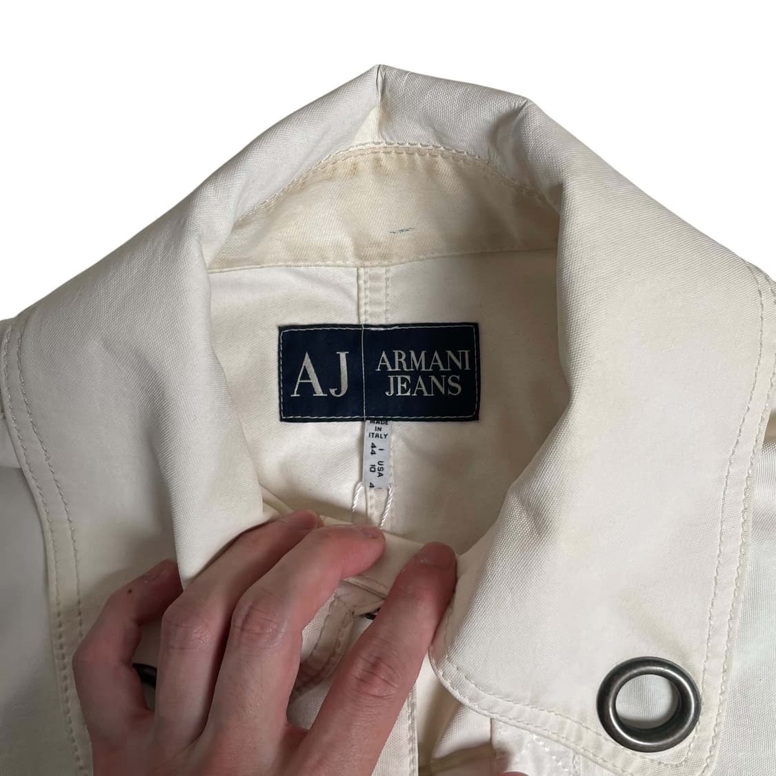 00s armani jeans 아일렛 일자후드 pvc 코트 (italy) 상품이미지7