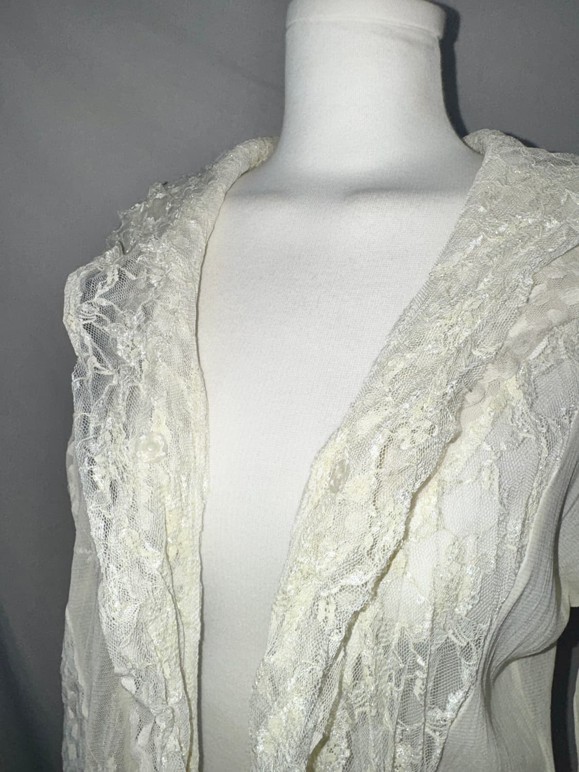 패턴 레이스 디테일 가디건 상품이미지5