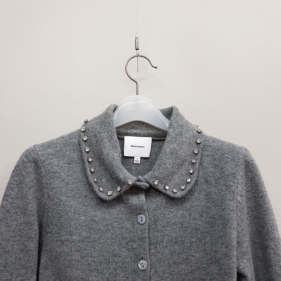 리포메이션 Reformation 스터드 카라 울 가디건 S사이즈 상품이미지3
