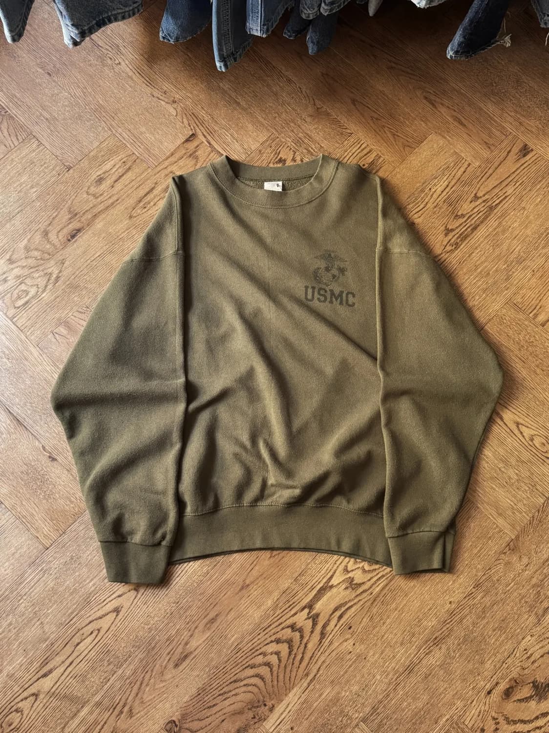 [L]오리지널 USMC Made in USA 올리브그린 스웻셔츠 상품이미지1