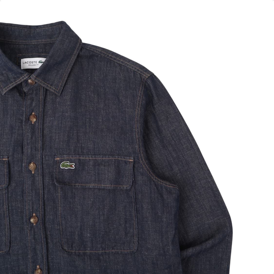 라코스테 데님 프론트포켓 오버 셔츠 상품이미지3