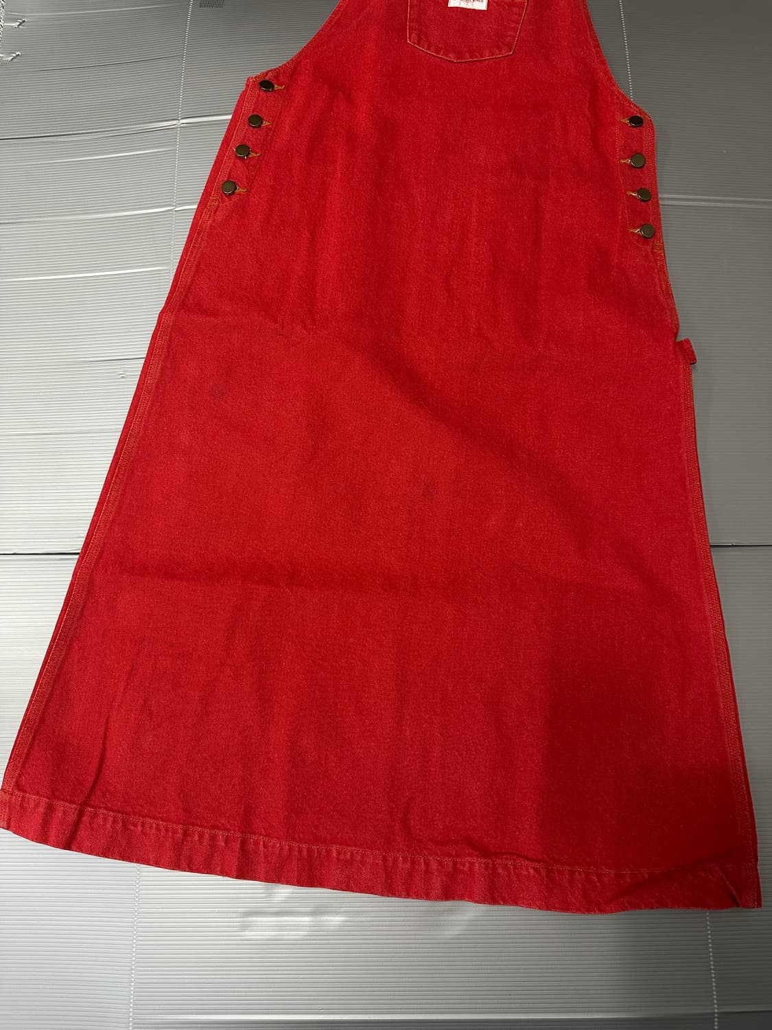 빈티지 멜빵 롱 스커트 레드  상품이미지2