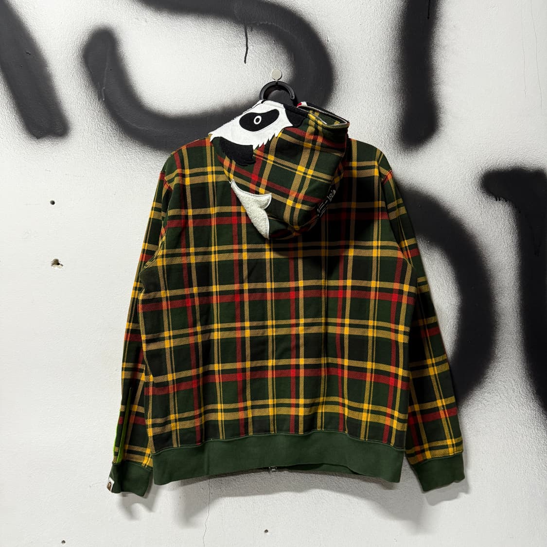 정품 베이프 이세탄 리미티드 에디션 체크 판다 풀 집업 후디 상품이미지2