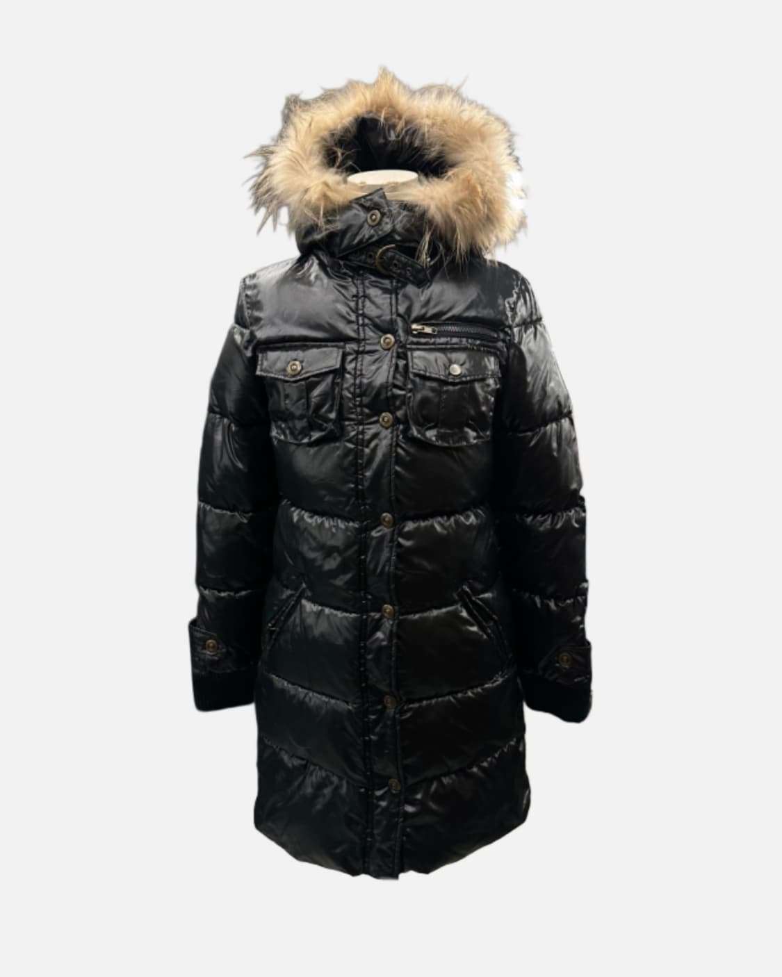 punk black fur hood padding 상품이미지6