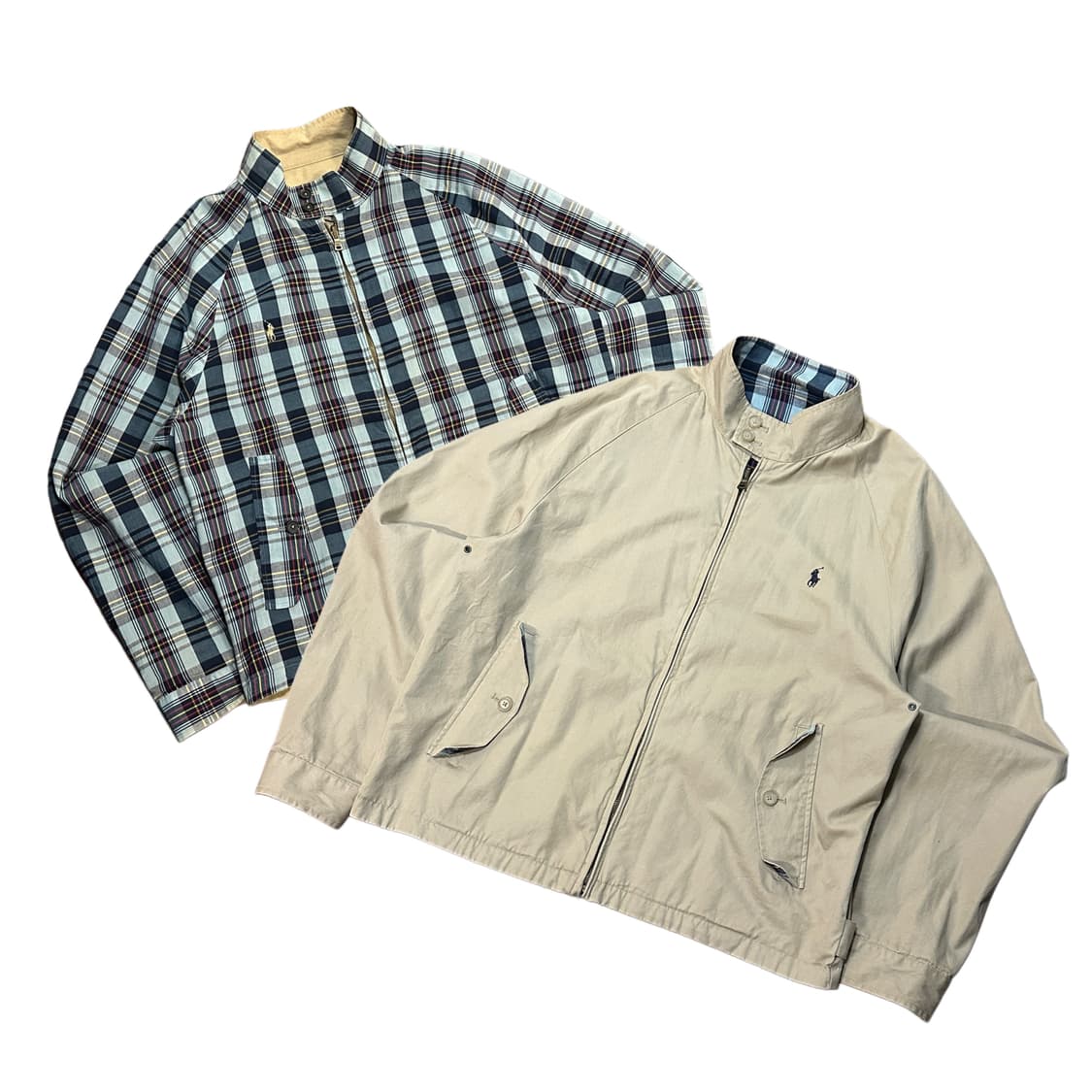 폴로 해링턴 자켓 (XL) 리버시블 타탄체크 상품이미지1