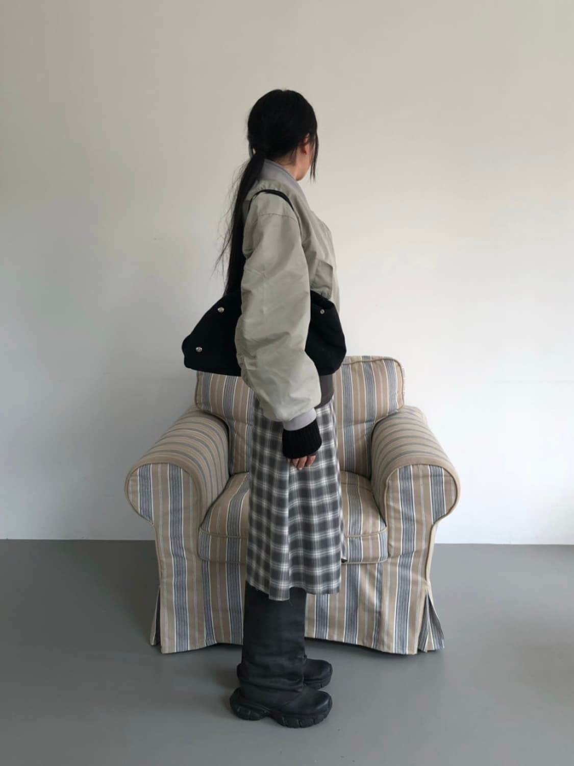 유프로젝트 yue project 케잇 항공 점퍼 자켓 그레이 봄버 자켓 상품이미지2