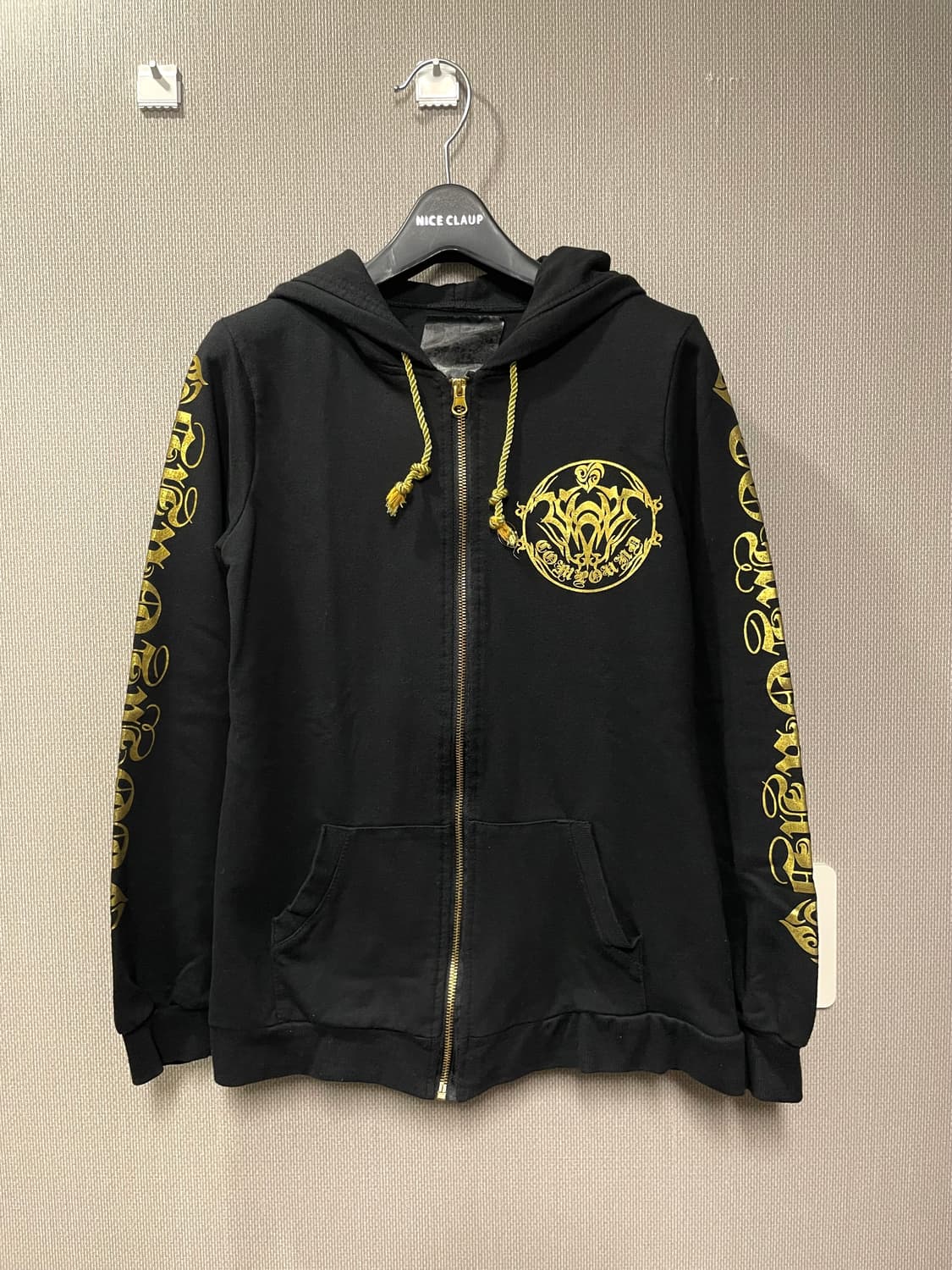 Y2k 금장 프린팅 후드집업 상품이미지2