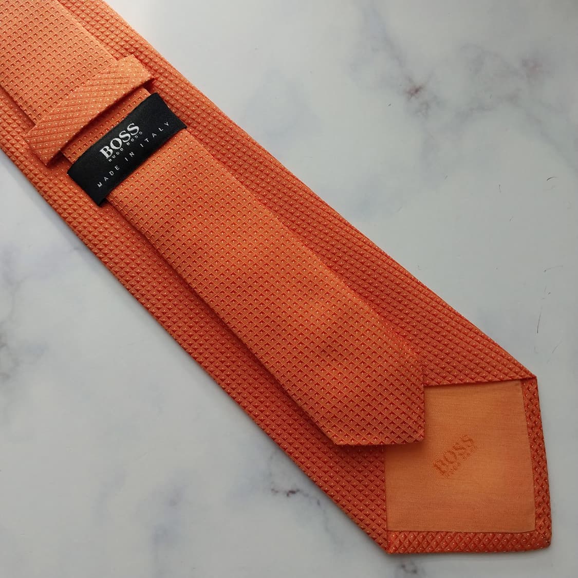 휴고보스 실크 오렌지 텍스처 슬림 넥타이 7.9cm A+등급 K1269
 상품이미지9