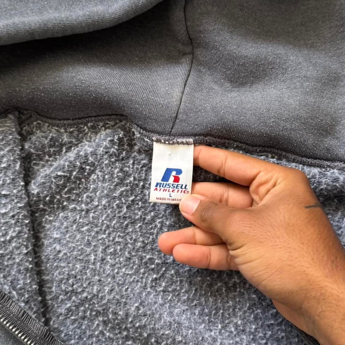  90s 러셀 애슬레틱 후드집업 그레이 상품이미지3