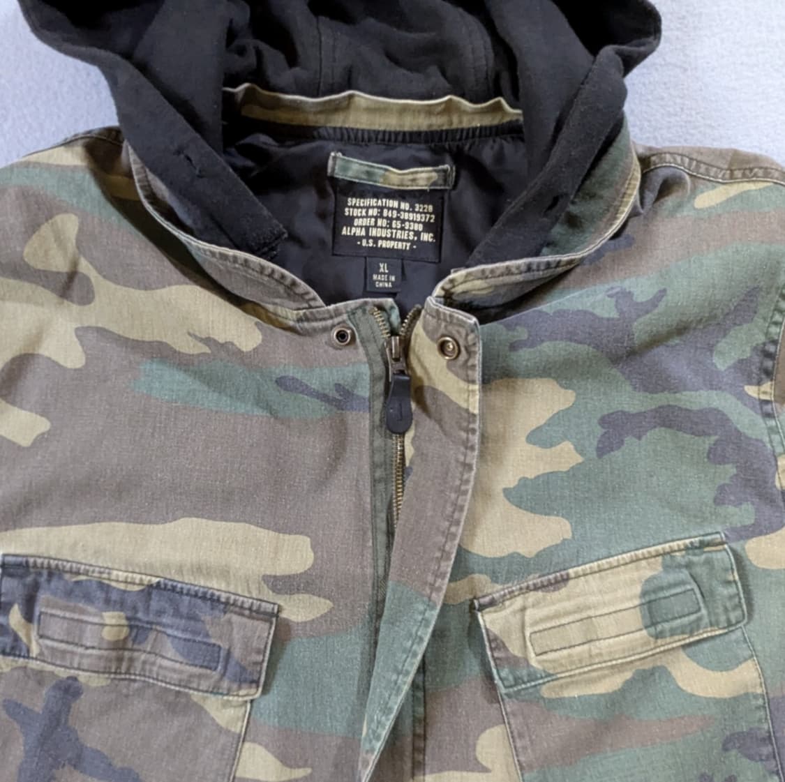 알파 인더스트리 우드랜드 카모 후드 야상 상품이미지4
