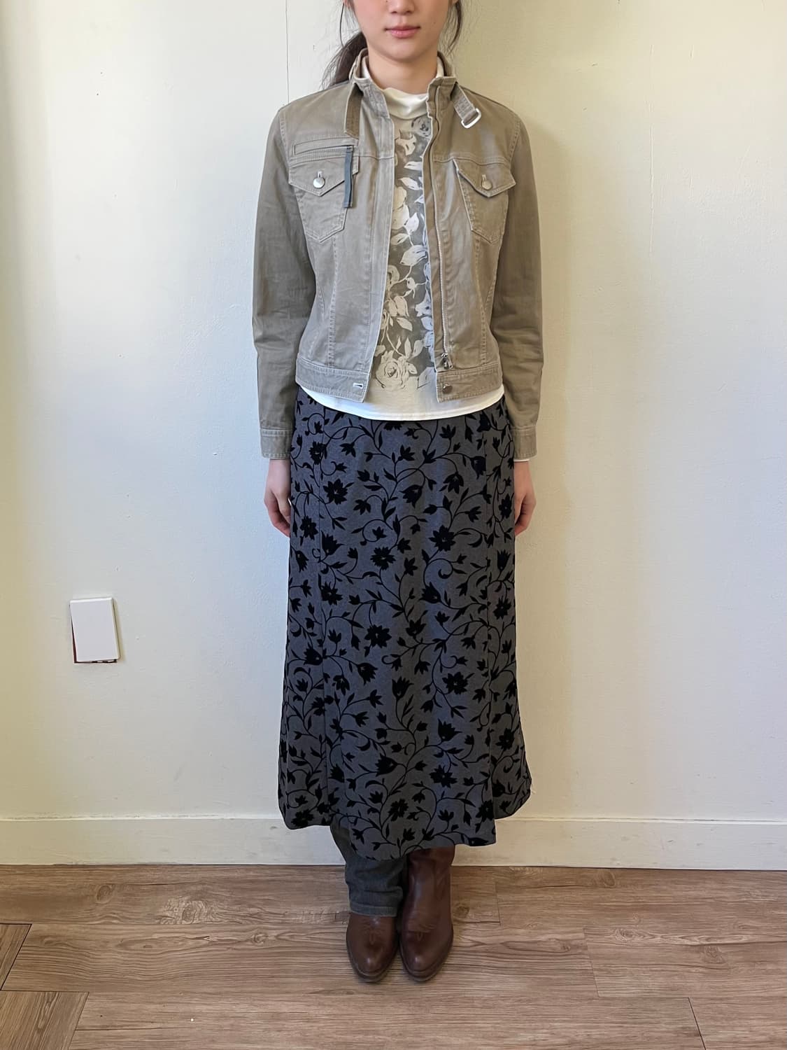 nuovoXnuovo 아트 플라워 스커트 상품이미지7