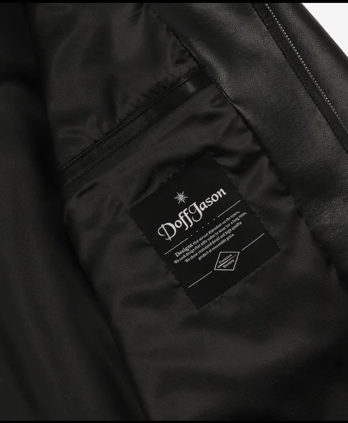 오버핏 비건레더 싱글 자켓 상품이미지3