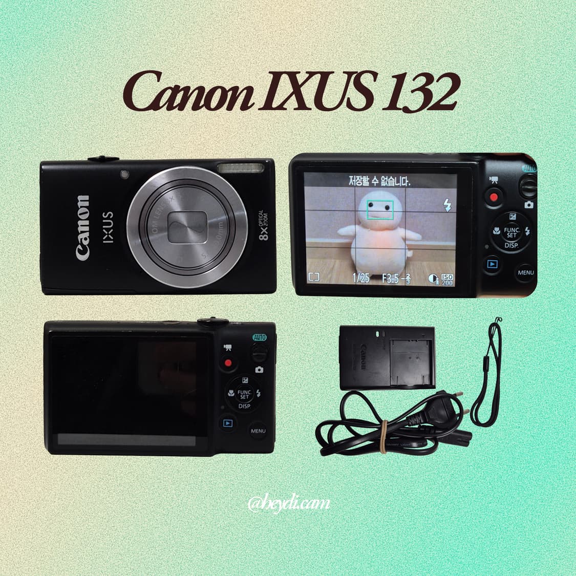 (헤일리 비버 하음) 캐논 ixus132 ixy90f 블랙 상품이미지3