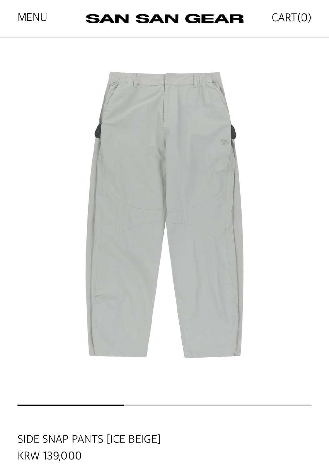 산산기어 SIDE SNAP PANTS [ICE BEIGE] 상품이미지1