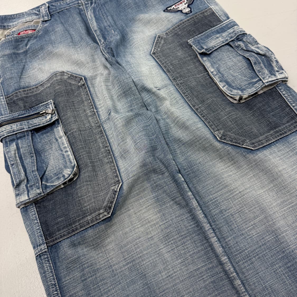 FUBU 후부 Y2K 힙합 워싱 와이드 데님 카고팬츠 상품이미지5