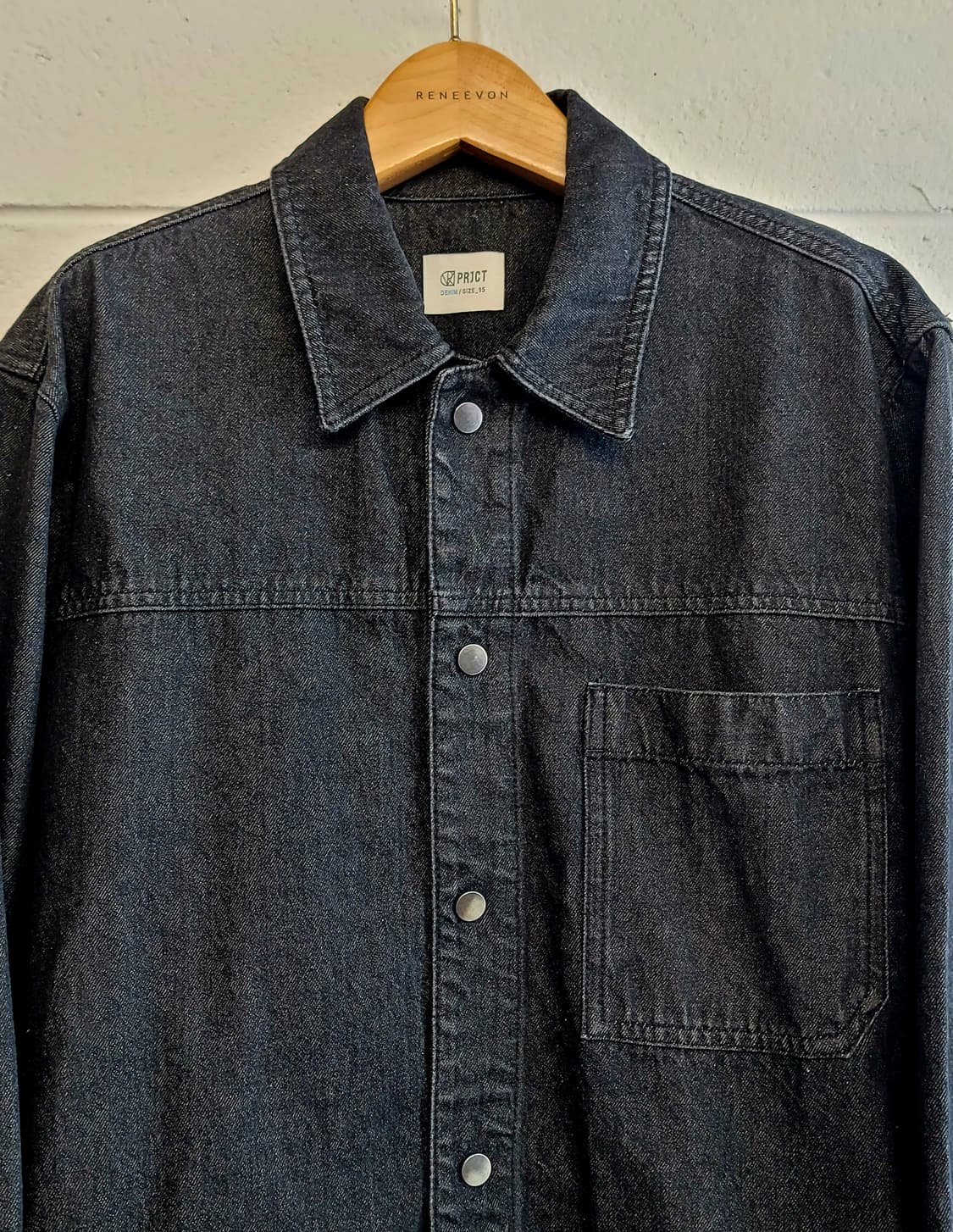 프로젝트엠 블랙데님 셔츠형자켓(셔켓) 판매 상품이미지3