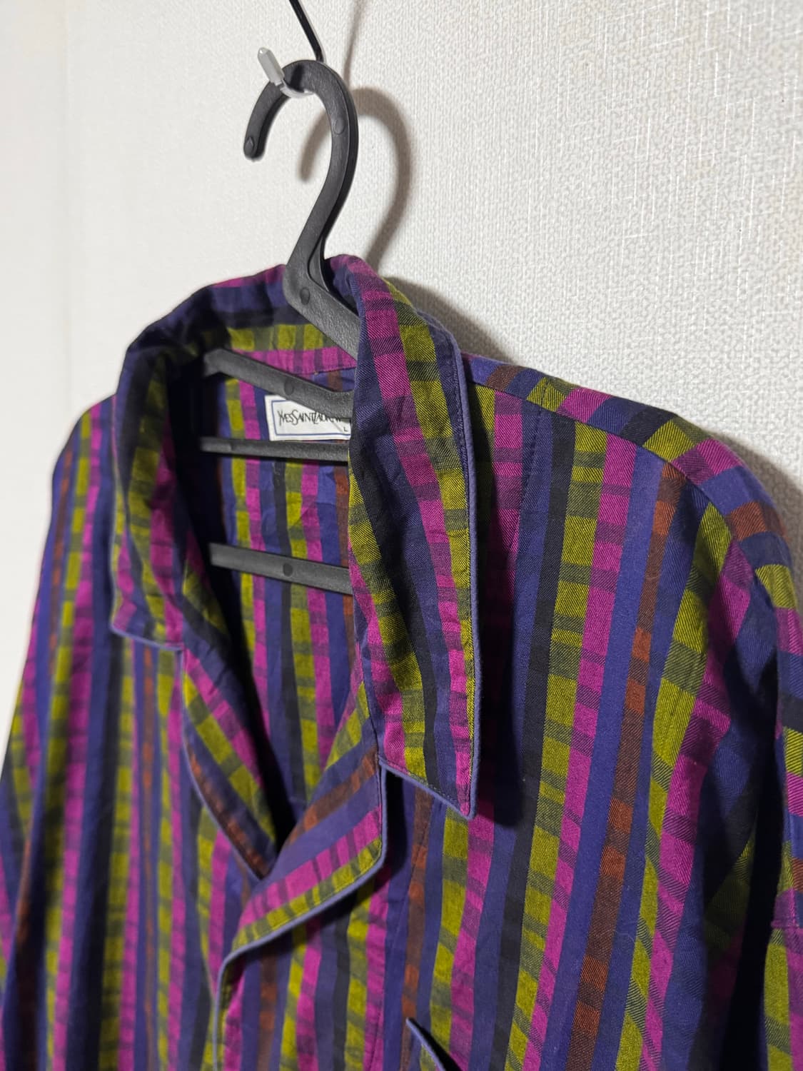 입생로랑 제팬 90s  파자마 체크셔츠 상품이미지1