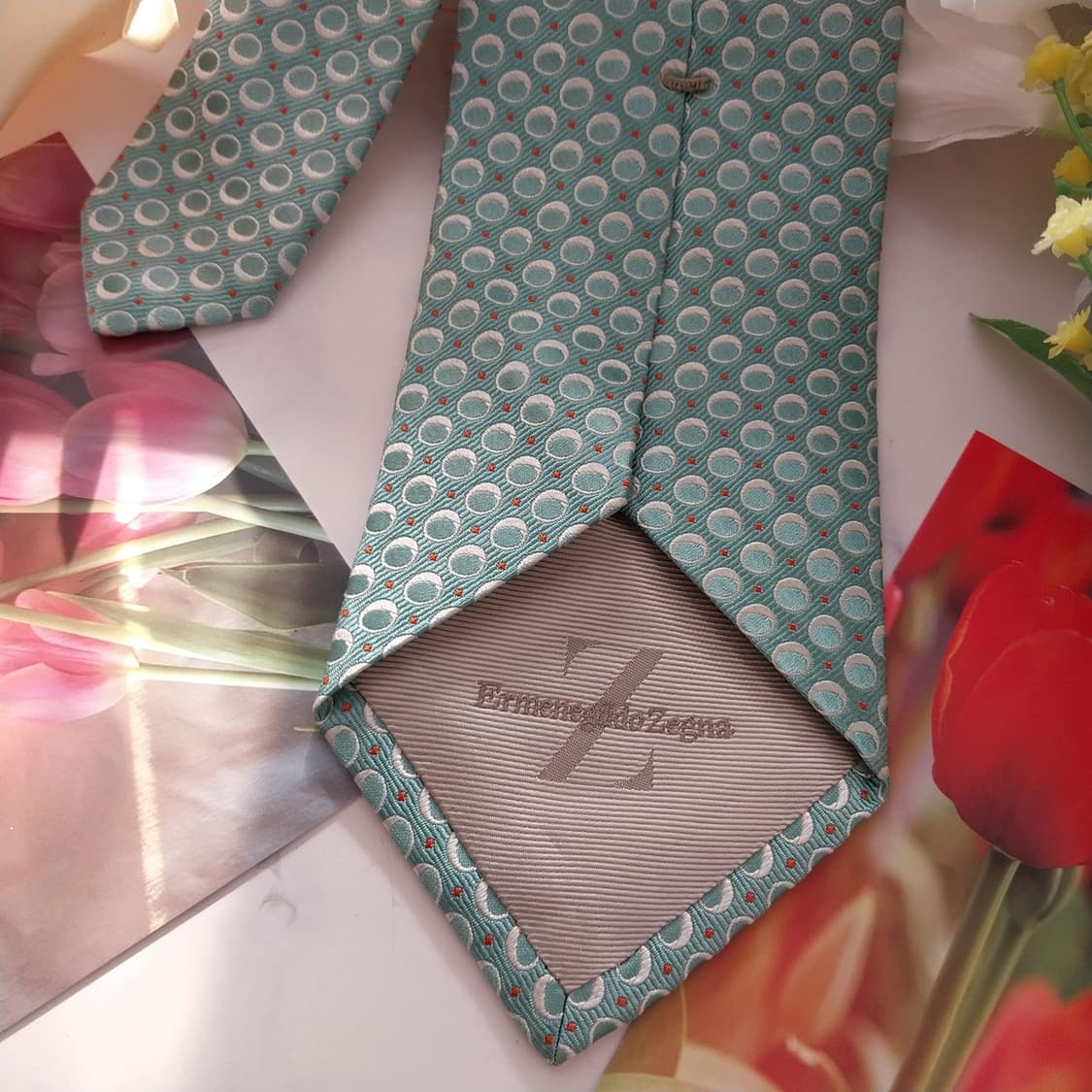 제냐 실크 민트 자카드 패턴 넥타이 9.2cm A+등급 K1386
 상품이미지7