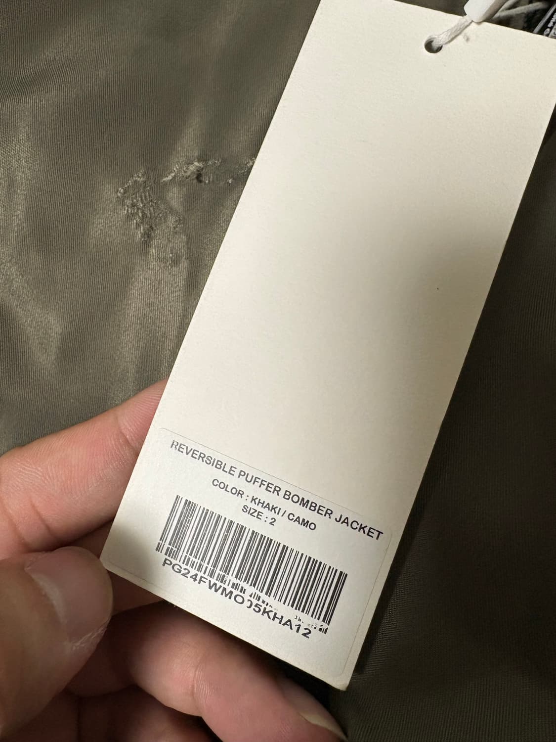 프로젝트 g/r 프지알 리버시블 퍼퍼 봄버 자켓 카키  상품이미지3