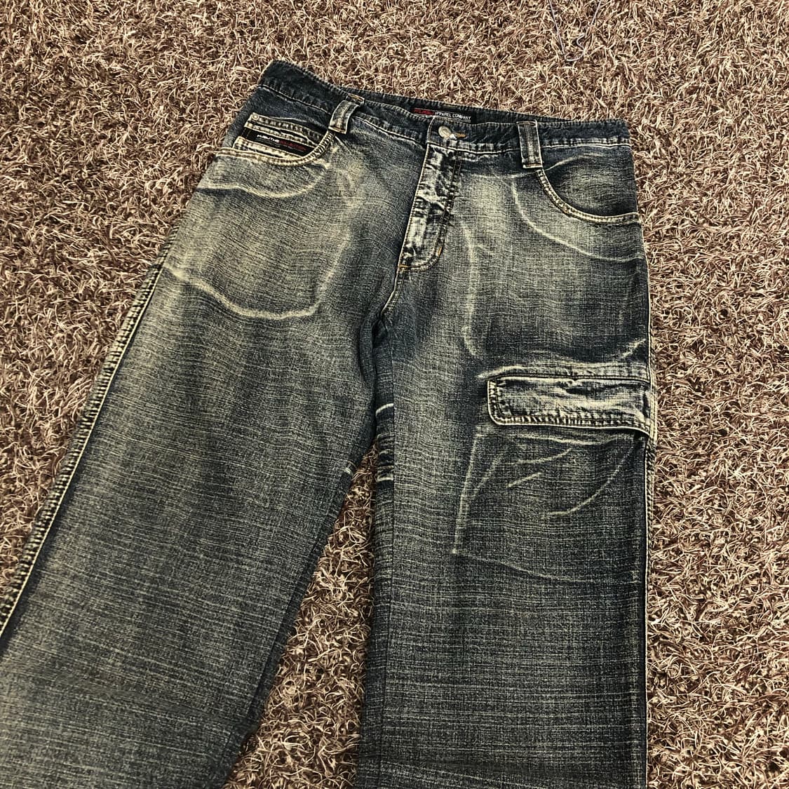 후부 워시드 레터링 데님팬츠 상품이미지3