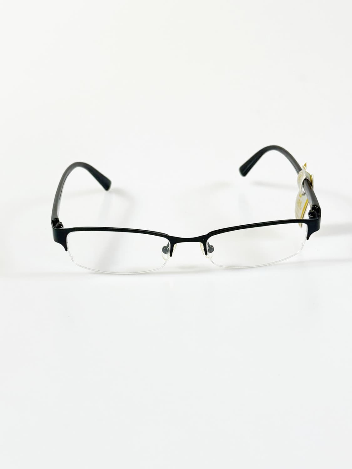 90s DARK 블랙 메탈 반무테 스퀘어 빈티지 안경 상품이미지2