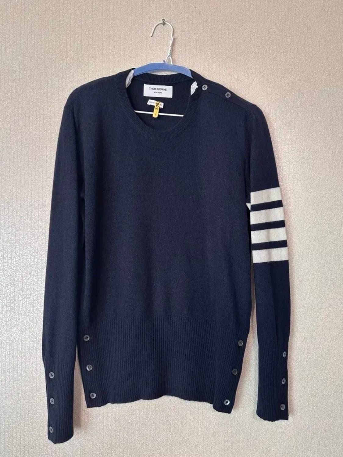 백화점판/한글택/1사이즈] 톰 브라운 캐시미어 니트 - 네이비 상품이미지1