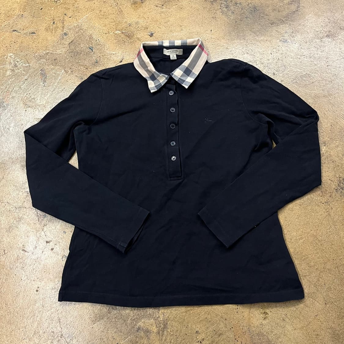 [정품/M] 버버리 블랙 긴팔 카라 티셔츠 b14 상품이미지2