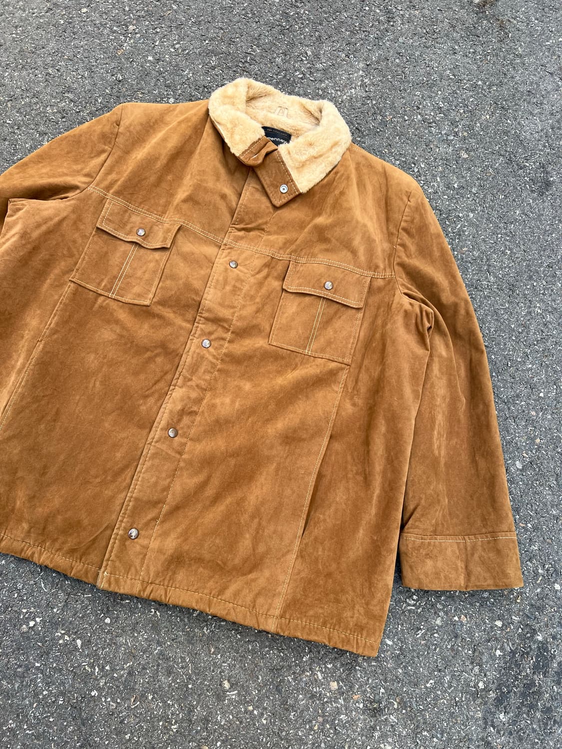 80s JC PENNEY SUEDE LEATHER 스웨이드레더 쉐르파자켓 상품이미지4