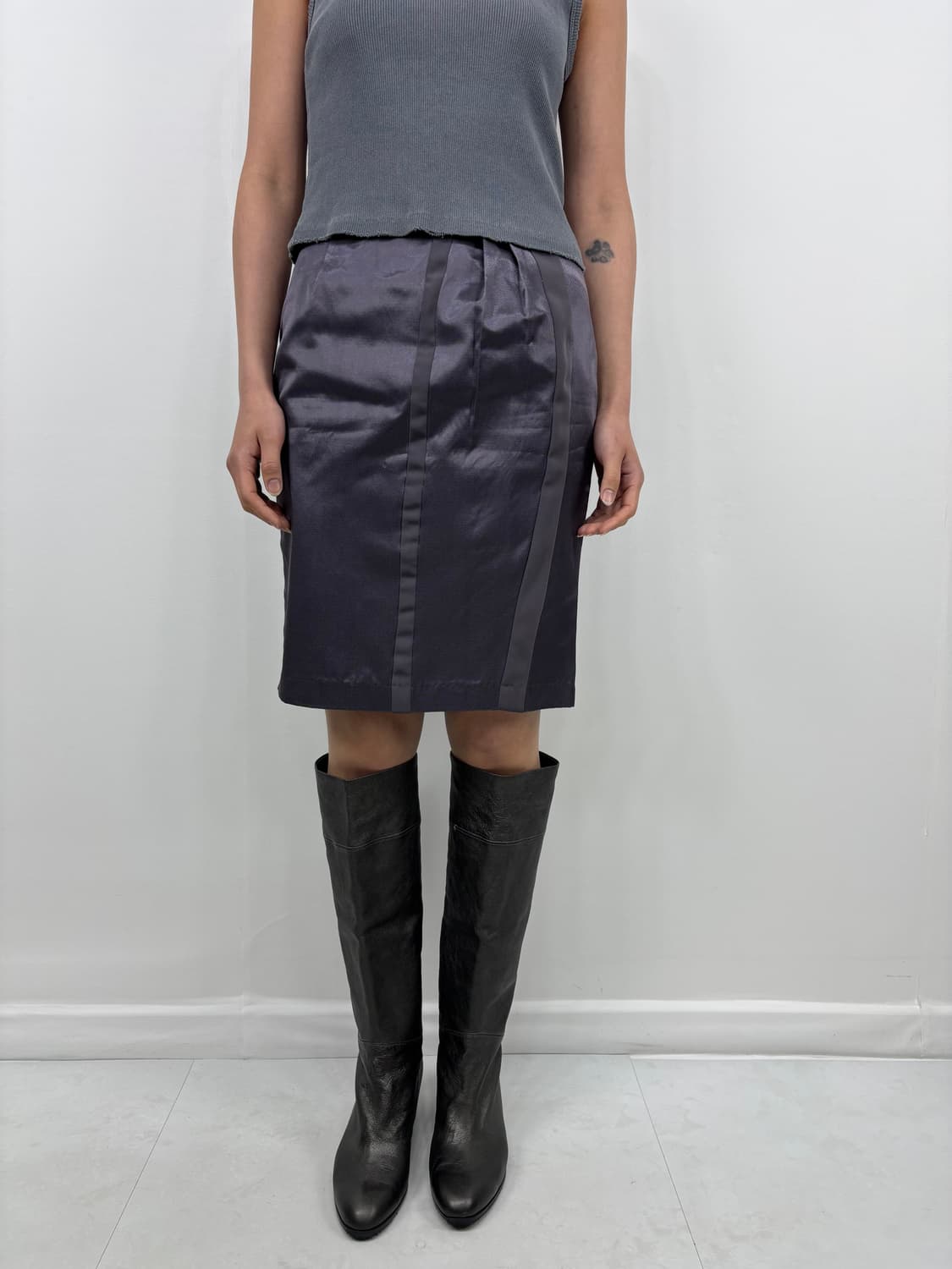 DUAL STRIPE PURPLE MIDI SKIRT 상품이미지6