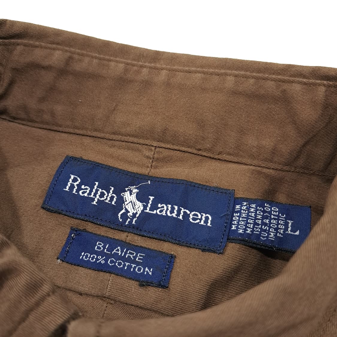 CL917 L 폴로 90s 미국판 버튼다운 브라운 반팔 셔츠 남방 상품이미지3